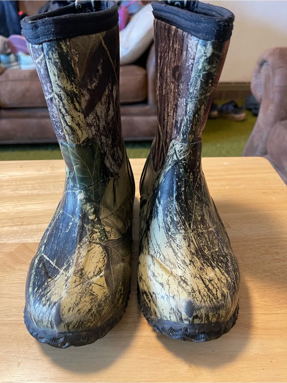 Bogs Mossy Oak Kids Size 1 US Green Camo Waterproof 30 Below Rain/Snow Boot